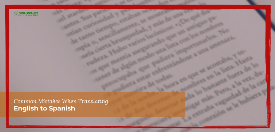 Header image for blog article on the common mistakes when translating English to Spanish